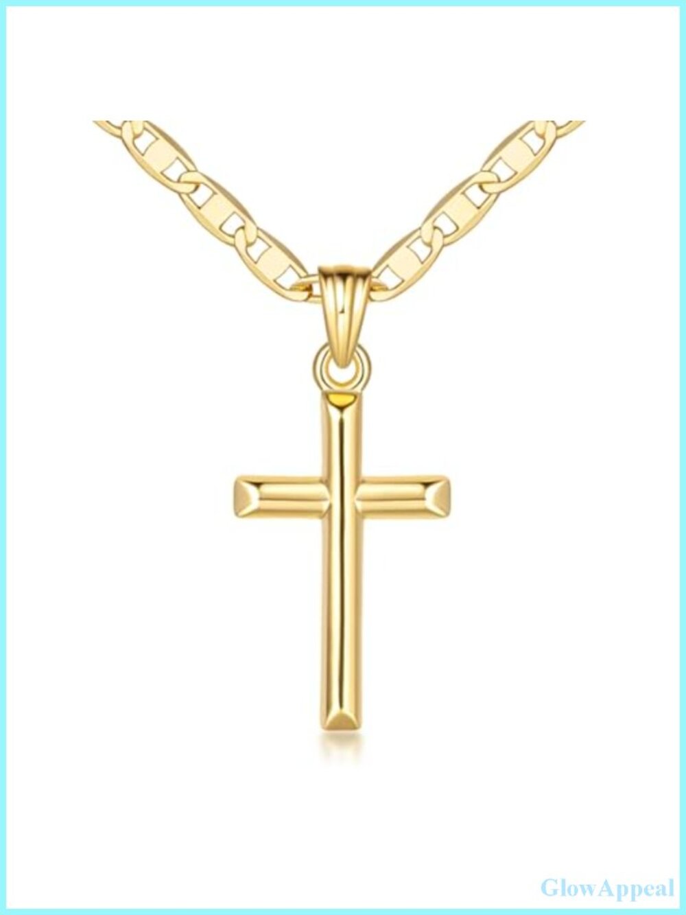 14k Gold Plated Dainty Cross Necklace for Women Faith Symbol